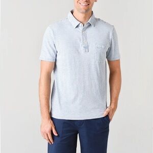Faherty Brand Short Sleeve Indigo Polo XXL